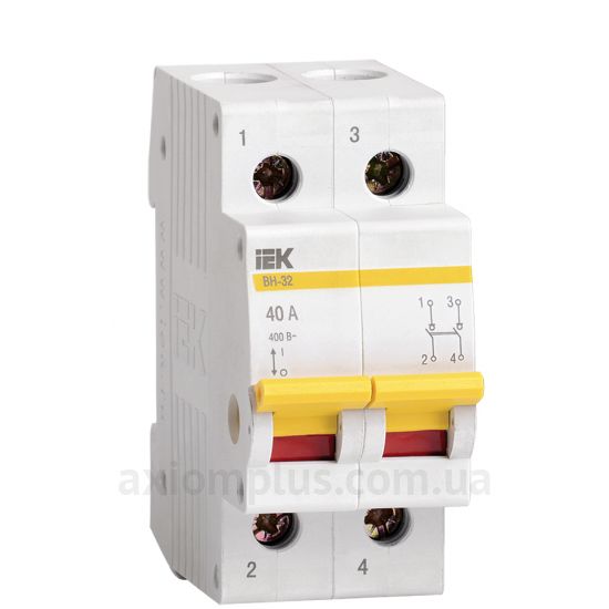 Модульный разрывной 2P выключатель нагрузки 0-1 на 40А IEK MNV10-2-040