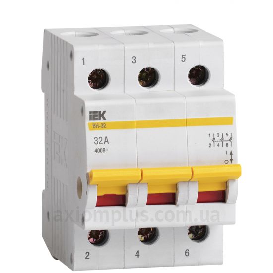 Модульный разрывной 3P выключатель нагрузки 0-1 на 32А IEK MNV10-3-032
