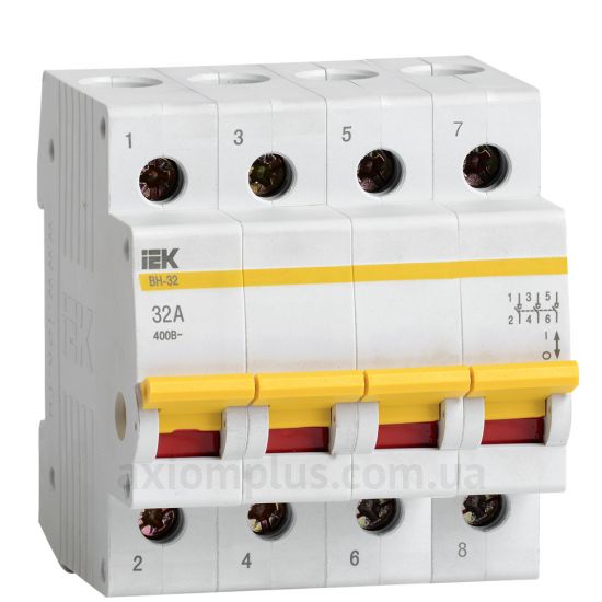 Модульный разрывной 4P выключатель нагрузки 0-1 на 32А IEK MNV10-4-032