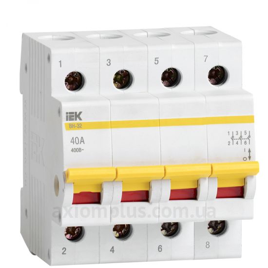 Модульный разрывной 4P выключатель нагрузки 0-1 на 40А IEK MNV10-4-040