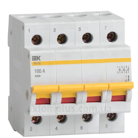 Модульный разрывной 4P выключатель нагрузки 0-1 на 100А IEK MNV10-4-100