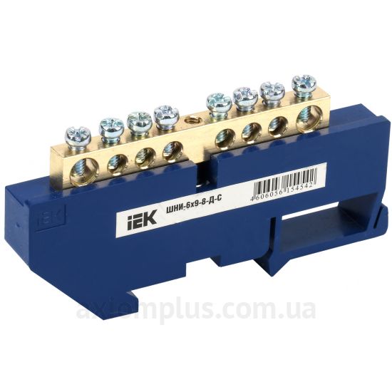 Шина (N) IEK ШНИ-6х9- 8-Д-C YNN10-69-8D-K07 100А (8 контактов) (синий цвет) фото