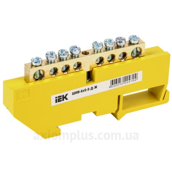 Шина (PE) IEK ШНИ-6х9- 8-Д-Ж YNN10-69-8D-K05 100А (8 контактов) (желтый цвет) фото