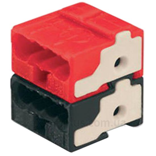 243-211 Wago красного цвета (на 8 контактов) (S <sub>провода</sub> до 0,75мм&sup2;) , I<sub>n</sub>=6А