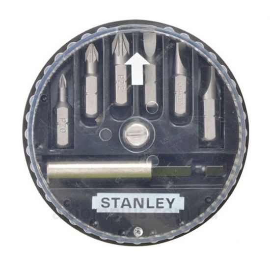 Изображение набора бит Stanley 1-68-738в пластиковом кейсе черного цвета