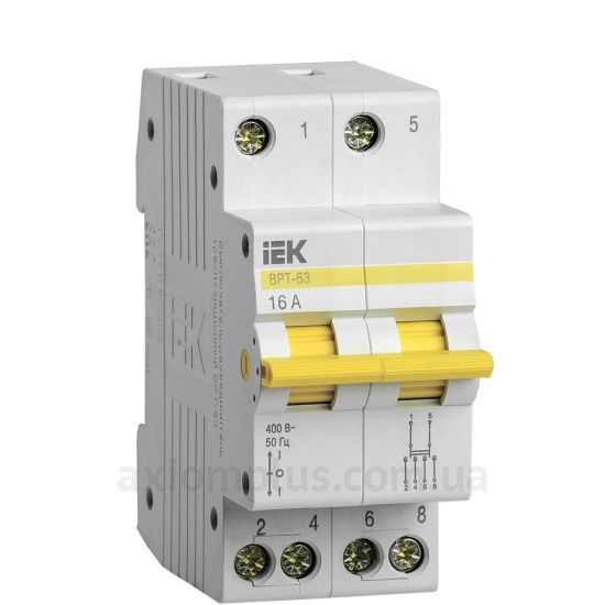Модульный разрывной 2P переключатель нагрузки 1-0-2 на 16А IEK MPR10-2-016