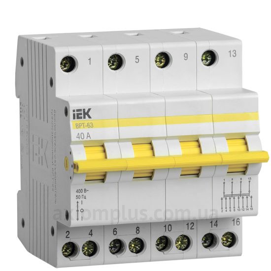 Модульный разрывной 4P переключатель нагрузки 1-0-2 на 40А IEK MPR10-4-040
