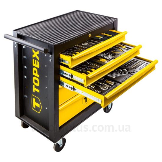 Изображение набора инструментов Topex 79R502в металлическом кейсе желтого цвета