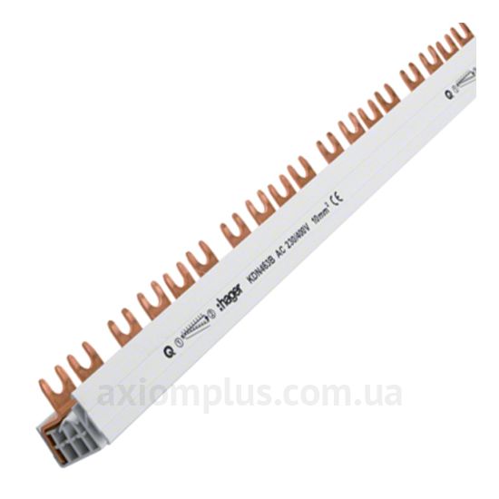 Зображення шина (L) фазна Hager KDN463B FORK 4P 63А (57 контактів) (білий колір)
