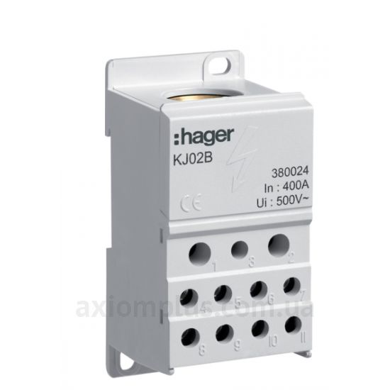 KJ02B Hager белого цвета (на 11 контактов) (S <sub>провода</sub> до 150мм&sup2;) , I<sub>n</sub>=400А
