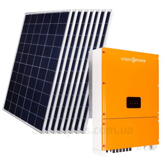 Солнечная электростанция на 30кВт из 108шт панелей 176,6м&sup2; с инвертором LogicPower LPM-SIW-30kW