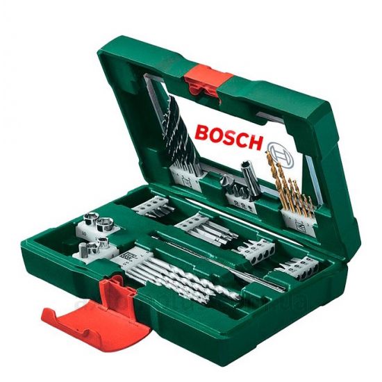 Изображение набора инструментов Bosch 2607017314в пластиковом кейсе зеленого цвета