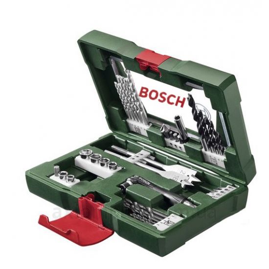 Фото набора инструментов Bosch 2607017316в пластиковом кейсе зеленого цвета