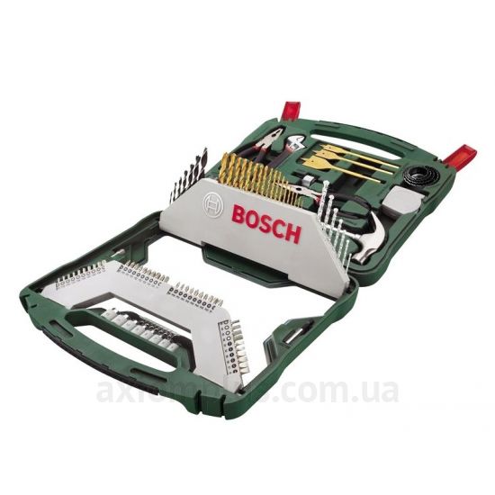 Фото набора инструментов Bosch 2607019331в пластиковом кейсе зеленого цвета