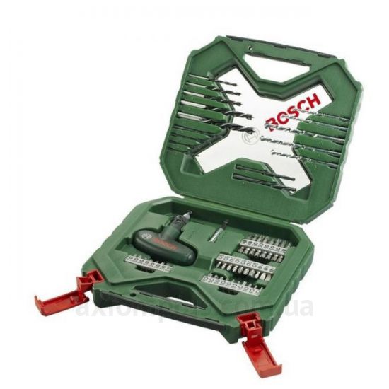 Изображение набора инструментов Bosch 2607010610в пластиковом кейсе зеленого цвета
