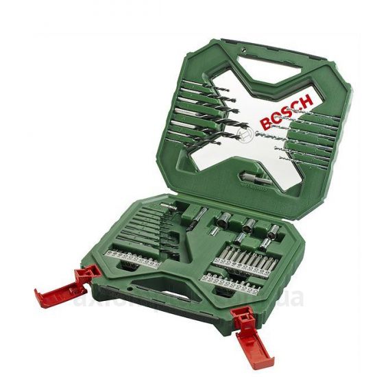 Фото набора инструментов Bosch 2607010611в пластиковом кейсе зеленого цвета