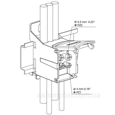 ABB DBL80 (80А) 2,5мм² - 16мм² - разветвительный блок белого цвета в ...