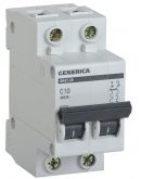 Автоматический выключатель Generica MVA25-2-010-C ВА47-29 10А 4,5кА (C)