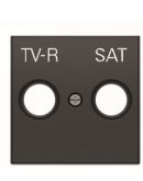 Центральная плата TV/R+SAT розетки ABB Sky 2CLA855010A1501 8550.1 NS (черный бархат)