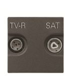 Прохідна TV-R SAT розетка ABB Zenit 2CLA225180N1801 N2251.8 AN (антрацит)