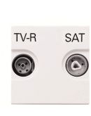 Проходная TV-R SAT розетка ABB Zenit 2CLA225180N1101 N2251.8 BL (белый)