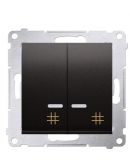 Двойной перекрестный выключатель Kontakt Simon Simon 54 Premium DW7/2L.01/48 с подсветкой (антрацит)