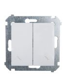 Подвійний прохідний вимикач Kontakt Simon Simon 54 Premium DW6/2.01/11 (білий)