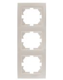 Тройная вертикальная рамка Lezard Rain (703-3030-153) с боковой вставкой (жемчужно-белый перламутр)