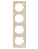 Четверной вертикальная рамка Lezard Rain (703-3030-154) с боковой вставкой (жемчужно-белый перламутр)