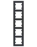 Вертикальная пятиместная рамка Hager WL5653 Lumina-Intens 5X (черная)