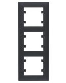 Вертикальна тримісна рамка Hager WL5633 Lumina-Intens 3X (чорна)