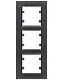 Вертикальна тримісна рамка Hager WL9133 Lumina-Passion 3Х (чорний алюміній)