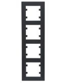 Вертикальна чотиримісна рамка Hager WL5643 Lumina-Intens 4X (чорна)