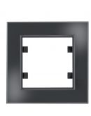 Одноместная рамка Hager WL9011 Lumina-Passion 1Х (черное стекло)