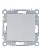 Двоклавішний вимикач Hager WL0042 Lumina 10АХ/230В (сріблястий)