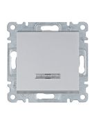 Универсальный выключатель Hager WL0222 Lumina 10АХ/230В с подсветкой (серебристый)