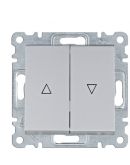 Выключатель для жалюзи Hager WL0322 Lumina 10АХ/230В (серебристый)
