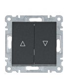 Выключатель для жалюзи Hager WL0323 Lumina 10АХ/230В (черный)