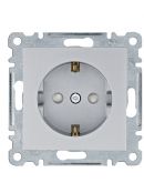 Розетка Hager WL1062 Lumina 16А/230В с з/к с защитой контактов (серебристая)