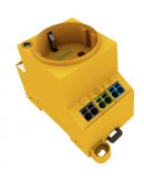 Розетка на DIN-рейку Wago 709-582 тип F CEE 7/4 (Schuko) с индикатором и Push-in Cage Clamp зажимом (желтая)