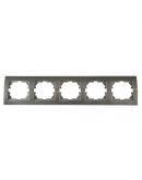 Горизонтальная пятиместная рамка Lezard «Deriy» 702-2900-150 (темно-серый металлик)