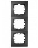 Вертикальная трехместная рамка Lezard «Lesya» 705-4200-153 (антрацит)