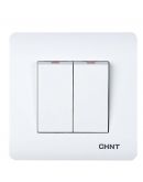 Прохідний вимикач 2-клавішний Chint NEW3 білий (715382)