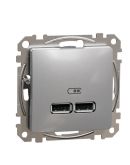 USB розетка Schneider Electric Sedna Design & Elements A+A 2,1A алюминий SDD113401