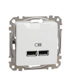 USB розетка Schneider Electric Sedna Design & Elements A+A 2,1A белая SDD111401