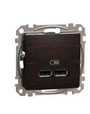 USB розетка Schneider Electric Sedna Design & Elements A+A 2,1A венге SDD181401