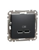 USB розетка Schneider Electric Sedna Design & Elements A+A 2,1A чорна SDD114401