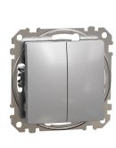 Кнопочный двухклавишный выключатель Schneider Electric Sedna Design & Elements алюминий SDD113118
