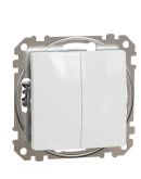 Кнопочный двухклавишный выключатель Schneider Electric Sedna Design & Elements белый SDD111118