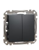 Кнопковий двоклавішний вимикач Schneider Electric Sedna Design & Elements чорний SDD114118